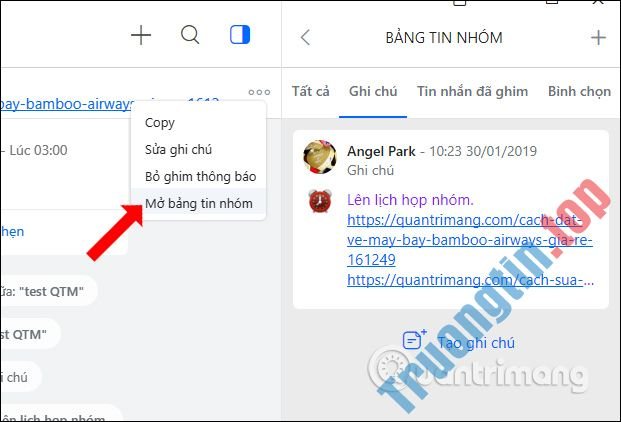Cách&nbsp;tạo&nbsp;ghi&nbsp;chú&nbsp;trên&nbsp;nhóm&nbsp;Zalo
