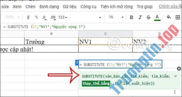 Cách&nbsp;thay&nbsp;thế&nbsp;từ&nbsp;trong&nbsp;Google&nbsp;Sheets