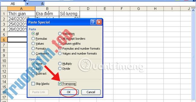 Cách&nbsp;chuyển&nbsp;cột&nbsp;thành&nbsp;hàng,&nbsp;hàng&nbsp;thành&nbsp;cột&nbsp;trong&nbsp;Excel