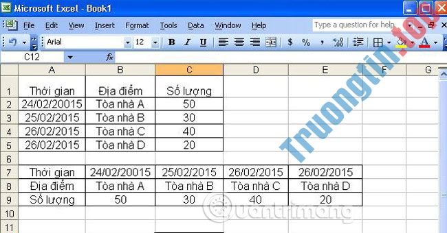 Cách&nbsp;chuyển&nbsp;cột&nbsp;thành&nbsp;hàng,&nbsp;hàng&nbsp;thành&nbsp;cột&nbsp;trong&nbsp;Excel