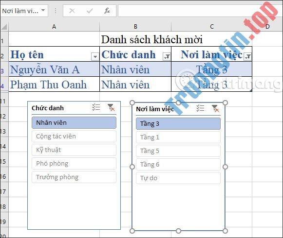 Cách&nbsp;dùng&nbsp;Slicer&nbsp;lọc&nbsp;dữ&nbsp;liệu&nbsp;Excel