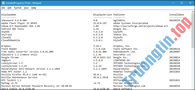 Cách&nbsp;tạo&nbsp;danh&nbsp;sách&nbsp;các&nbsp;chương&nbsp;trình&nbsp;cài&nbsp;đặt&nbsp;trên&nbsp;Windows