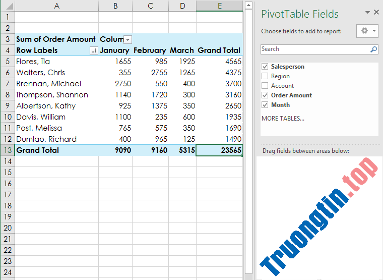 Excel&nbsp;2019&nbsp;(Phần&nbsp;26):&nbsp;Giới&nbsp;thiệu&nbsp;về&nbsp;PivotTables