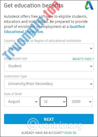 Cách&nbsp;nhận&nbsp;bản&nbsp;quyền&nbsp;1&nbsp;năm&nbsp;các&nbsp;phần&nbsp;mềm&nbsp;Autodesk