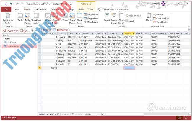Truy&nbsp;vấn&nbsp;Dữ&nbsp;liệu&nbsp;(Query&nbsp;Data)&nbsp;trong&nbsp;Access&nbsp;2016