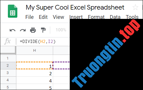 Cách&nbsp;chia&nbsp;số&nbsp;trong&nbsp;Google&nbsp;Sheets