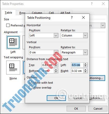 Cách&nbsp;chỉnh&nbsp;văn&nbsp;bản&nbsp;bao&nbsp;quanh&nbsp;bảng&nbsp;Word