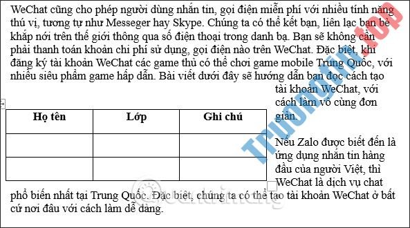 Cách&nbsp;chỉnh&nbsp;văn&nbsp;bản&nbsp;bao&nbsp;quanh&nbsp;bảng&nbsp;Word