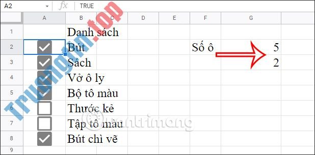 Cách&nbsp;đếm&nbsp;ô&nbsp;checkbox&nbsp;trong&nbsp;Google&nbsp;Sheets