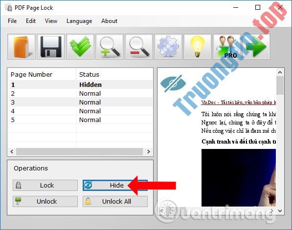 Cách dùng PDF Page Lock khóa file PDF