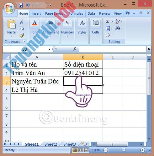 Cách hiển thị số 0 ở trước dãy số trong Excel