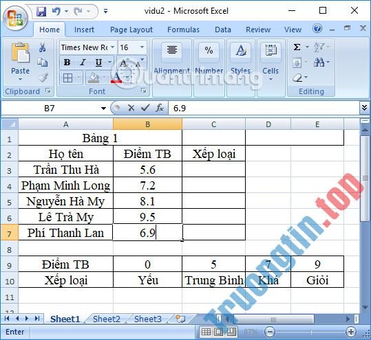 Cách&nbsp;sử&nbsp;dụng&nbsp;hàm&nbsp;HLOOKUP&nbsp;trên&nbsp;Excel