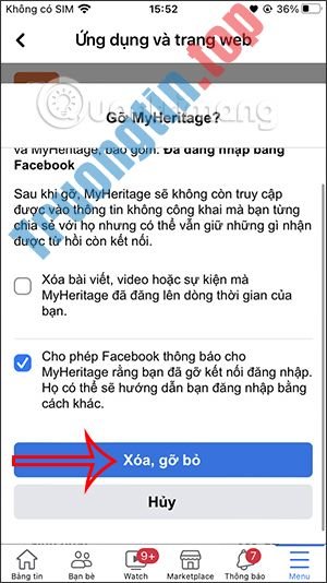 Cách&nbsp;gỡ&nbsp;ứng&nbsp;dụng&nbsp;liên&nbsp;kết&nbsp;với&nbsp;Facebook