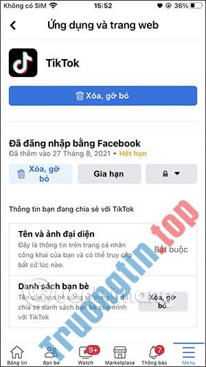 Cách&nbsp;gỡ&nbsp;ứng&nbsp;dụng&nbsp;liên&nbsp;kết&nbsp;với&nbsp;Facebook