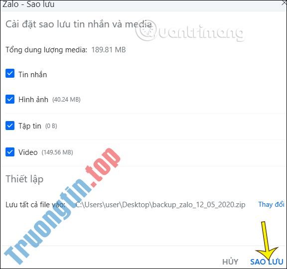 Cách&nbsp;sao&nbsp;lưu&nbsp;tin&nbsp;nhắn&nbsp;Zalo,&nbsp;khôi&nbsp;phục&nbsp;tin&nbsp;nhắn&nbsp;Zalo