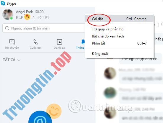 Cách&nbsp;tắt&nbsp;thông&nbsp;báo&nbsp;trên&nbsp;Skype