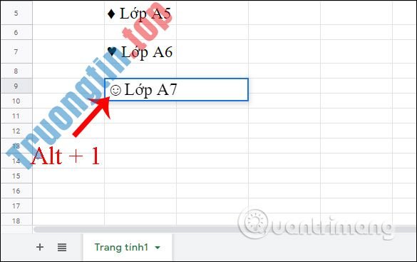 Cách&nbsp;thêm&nbsp;bullet&nbsp;trong&nbsp;Google&nbsp;Sheets