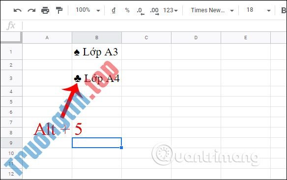 Cách&nbsp;thêm&nbsp;bullet&nbsp;trong&nbsp;Google&nbsp;Sheets
