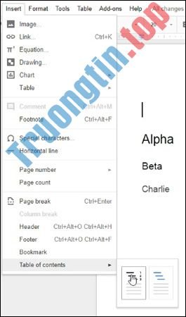 Cách&nbsp;thêm&nbsp;và&nbsp;cập&nbsp;nhật&nbsp;mục&nbsp;lục&nbsp;trong&nbsp;Google&nbsp;Docs