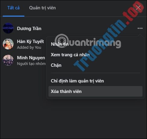 Cách xóa thành viên khỏi nhóm Messenger