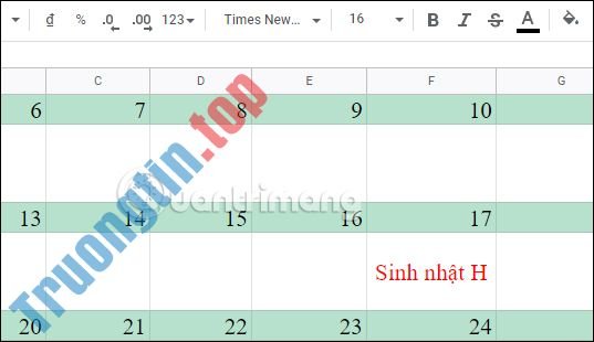 Cách&nbsp;tạo&nbsp;lịch&nbsp;trong&nbsp;Google&nbsp;Sheets