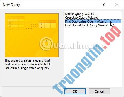Cách&nbsp;tạo&nbsp;truy&nbsp;vấn&nbsp;tìm&nbsp;trùng&nbsp;lặp&nbsp;trong&nbsp;Access&nbsp;2016