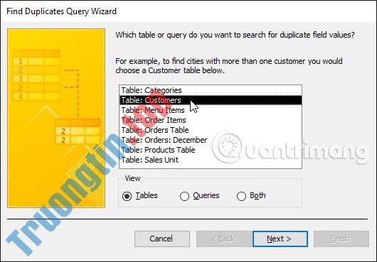 Cách&nbsp;tạo&nbsp;truy&nbsp;vấn&nbsp;tìm&nbsp;trùng&nbsp;lặp&nbsp;trong&nbsp;Access&nbsp;2016