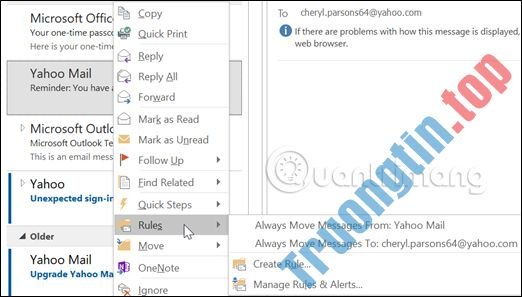 Tạo&nbsp;Rule&nbsp;để&nbsp;di&nbsp;chuyển&nbsp;và&nbsp;lưu&nbsp;trữ&nbsp;email&nbsp;tới&nbsp;thư&nbsp;mục&nbsp;khác&nbsp;trong&nbsp;Outlook