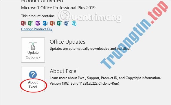 Cách&nbsp;kiểm&nbsp;tra&nbsp;phiên&nbsp;bản&nbsp;Excel&nbsp;đang&nbsp;sử&nbsp;dụng