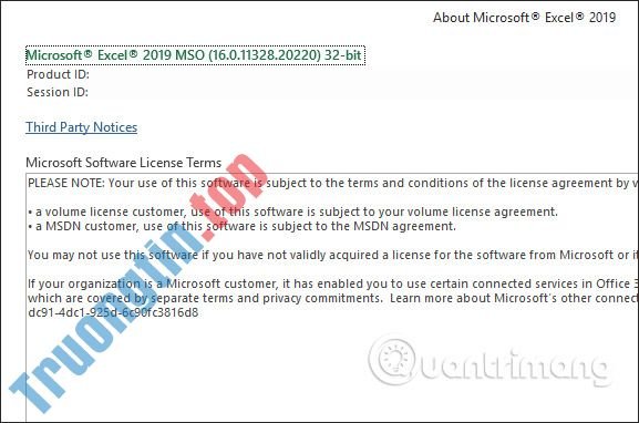 Cách&nbsp;kiểm&nbsp;tra&nbsp;phiên&nbsp;bản&nbsp;Excel&nbsp;đang&nbsp;sử&nbsp;dụng