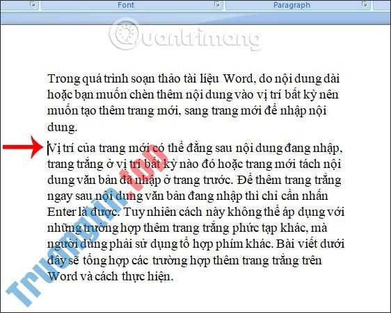 Cách&nbsp;thêm&nbsp;trang&nbsp;mới&nbsp;trong&nbsp;Word