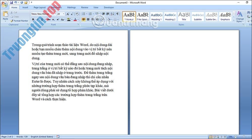 Cách&nbsp;thêm&nbsp;trang&nbsp;mới&nbsp;trong&nbsp;Word
