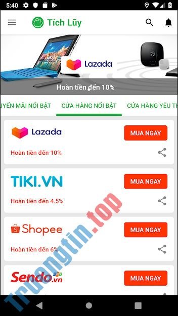 6&nbsp;App&nbsp;mua&nbsp;sắm&nbsp;hoàn&nbsp;tiền&nbsp;được&nbsp;yêu&nbsp;thích&nbsp;nhất