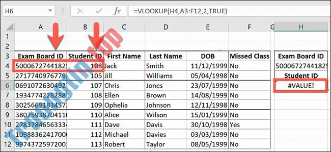 Cách&nbsp;khắc&nbsp;phục&nbsp;lỗi&nbsp;VLOOKUP&nbsp;trong&nbsp;Excel