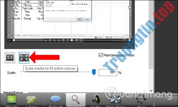 Cách phóng to đối tượng video trong Camtasia