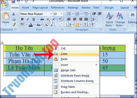 Cách&nbsp;sao&nbsp;chép&nbsp;dữ&nbsp;liệu&nbsp;Word&nbsp;sang&nbsp;Excel&nbsp;giữ&nbsp;định&nbsp;dạng