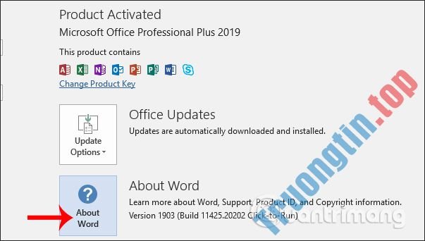 Cách&nbsp;xem&nbsp;phiên&nbsp;bản&nbsp;Word&nbsp;đang&nbsp;sử&nbsp;dụng
