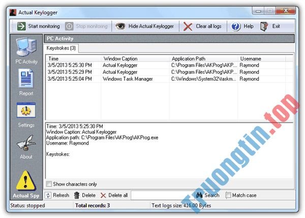 Top 10 phần mềm Keylogger miễn phí tốt nhất với Windows