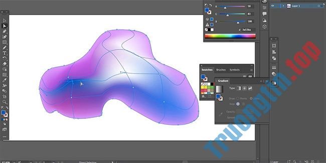 Cách tạo gradient trong Adobe Illustrator