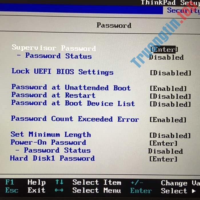 Đặt mật khẩu BIOS và UEFI bảo vệ dữ liệu trên máy tính Windows 10 của bạn an toàn