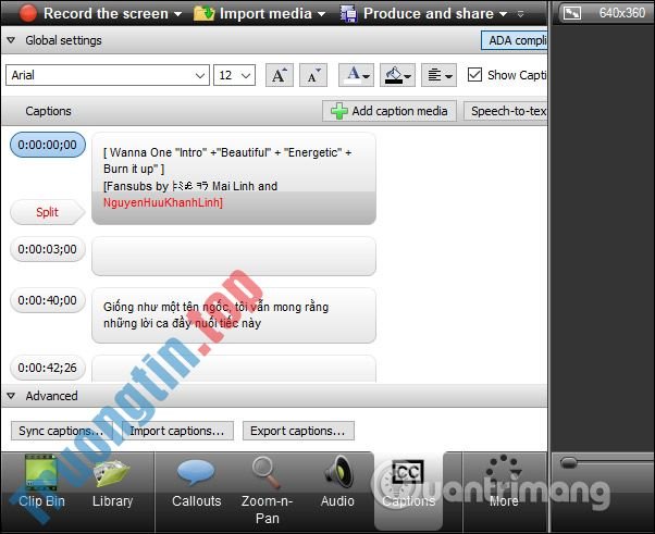 Cách&nbsp;chèn&nbsp;sub&nbsp;cho&nbsp;video&nbsp;trên&nbsp;Camtasia