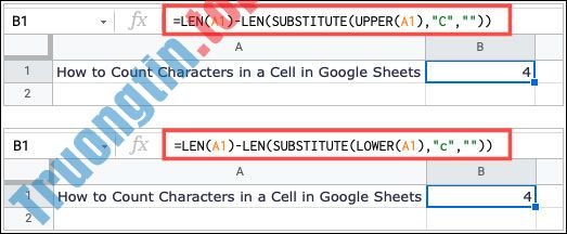 Cách đếm số lượng ký tự trong một ô trên Google Sheets