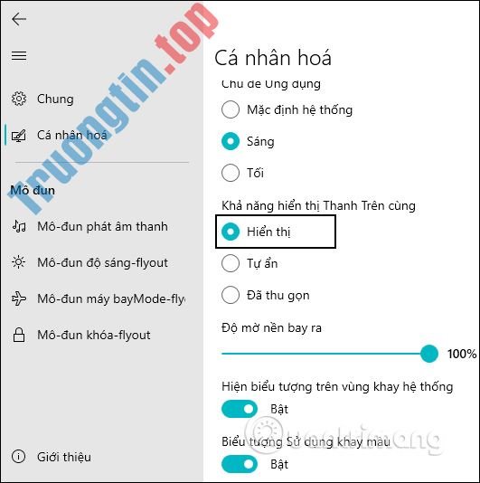 Cách&nbsp;dùng&nbsp;ModernFlyouts&nbsp;đổi&nbsp;giao&nbsp;diện&nbsp;điều&nbsp;chỉnh&nbsp;Windows