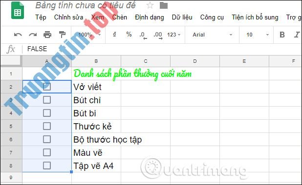 Cách&nbsp;tạo&nbsp;checkbox&nbsp;trong&nbsp;Google&nbsp;Sheets