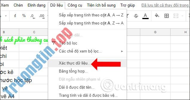 Cách&nbsp;tạo&nbsp;checkbox&nbsp;trong&nbsp;Google&nbsp;Sheets