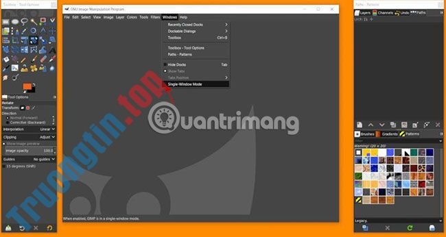 Sửa lỗi Tool Options không hoạt động hoặc biến mất trong GIMP 2.10