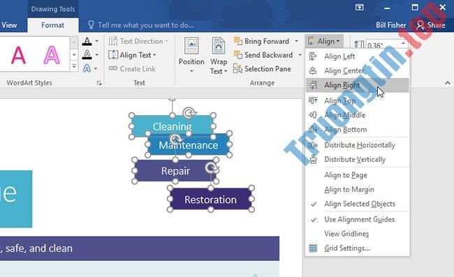 Word 2019 (Phần 21): Căn chỉnh, sắp xếp và nhóm các đối tượng 2 Word 2019 (Phần 21): Căn chỉnh, sắp xếp và nhóm các đối tượng
