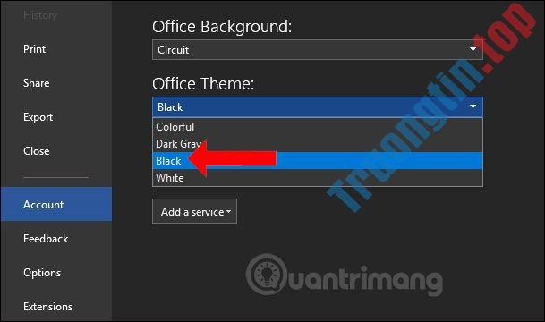 Cách&nbsp;bật&nbsp;chế&nbsp;độ&nbsp;màu&nbsp;tối&nbsp;trên&nbsp;Office&nbsp;2019