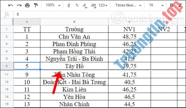Cách&nbsp;đóng&nbsp;băng,&nbsp;ẩn&nbsp;hàng&nbsp;và&nbsp;cột&nbsp;trong&nbsp;Google&nbsp;Sheets