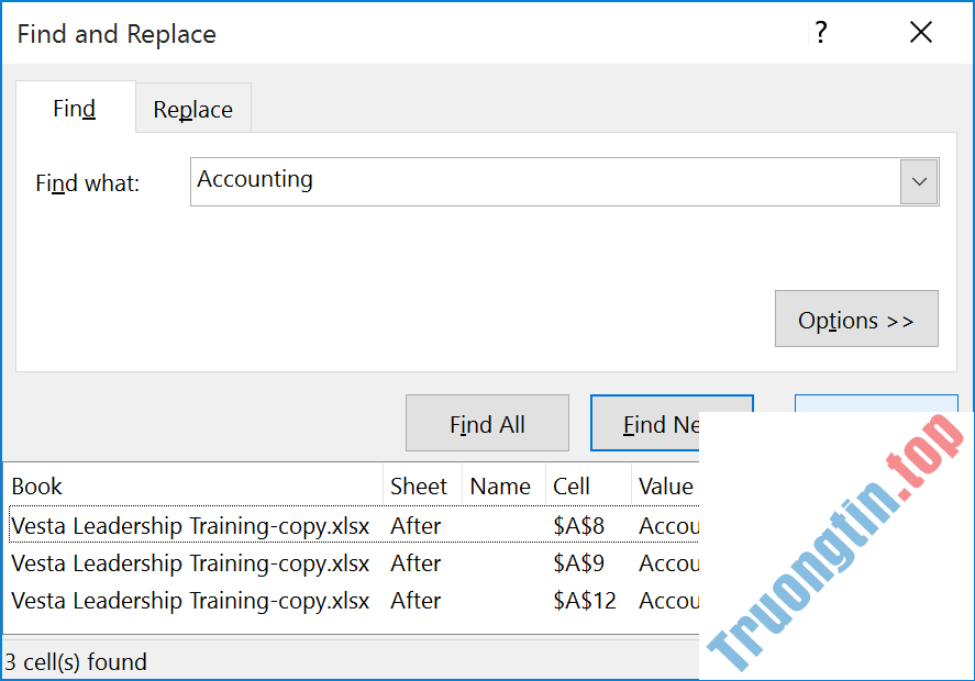 Excel&nbsp;2019&nbsp;(Phần&nbsp;9):&nbsp;Tính&nbsp;năng&nbsp;Find&nbsp;&&nbsp;Replace
